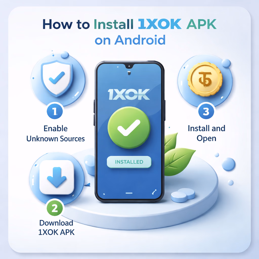 বাংলাদেশে একটি Android ডিভাইসে 1XOK APK ইনস্টলেশন ওয়াকথ্রু