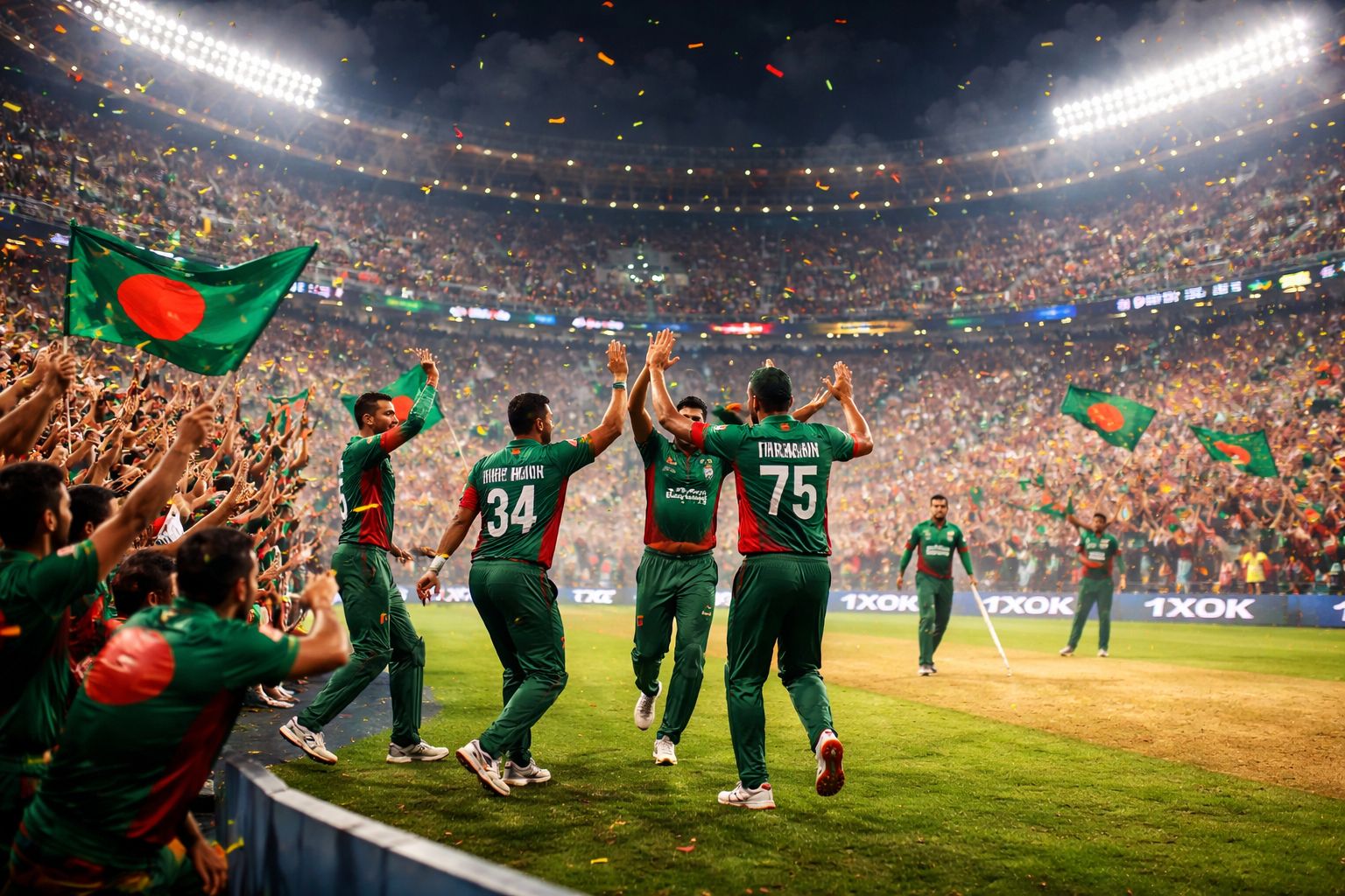 1XOK sportsbook interface displaying live cricket and football in-play wagering options